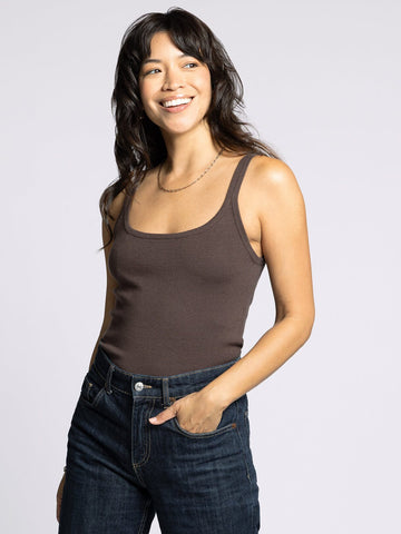 Corinne Tank in Dark Brown