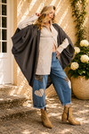 Charcoal Crochet Knit Cocoon Duster