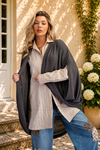 Charcoal Crochet Knit Cocoon Duster