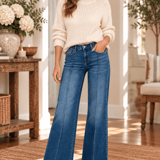 Happi Wide Comfort Flare With Pintucks - Backroad Daydream Mercantile