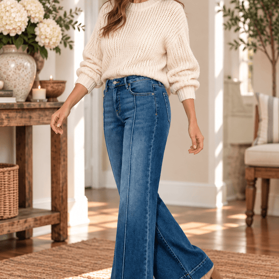 Happi Wide Comfort Flare With Pintucks - Backroad Daydream Mercantile