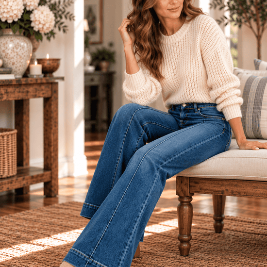 Happi Wide Comfort Flare With Pintucks - Backroad Daydream Mercantile