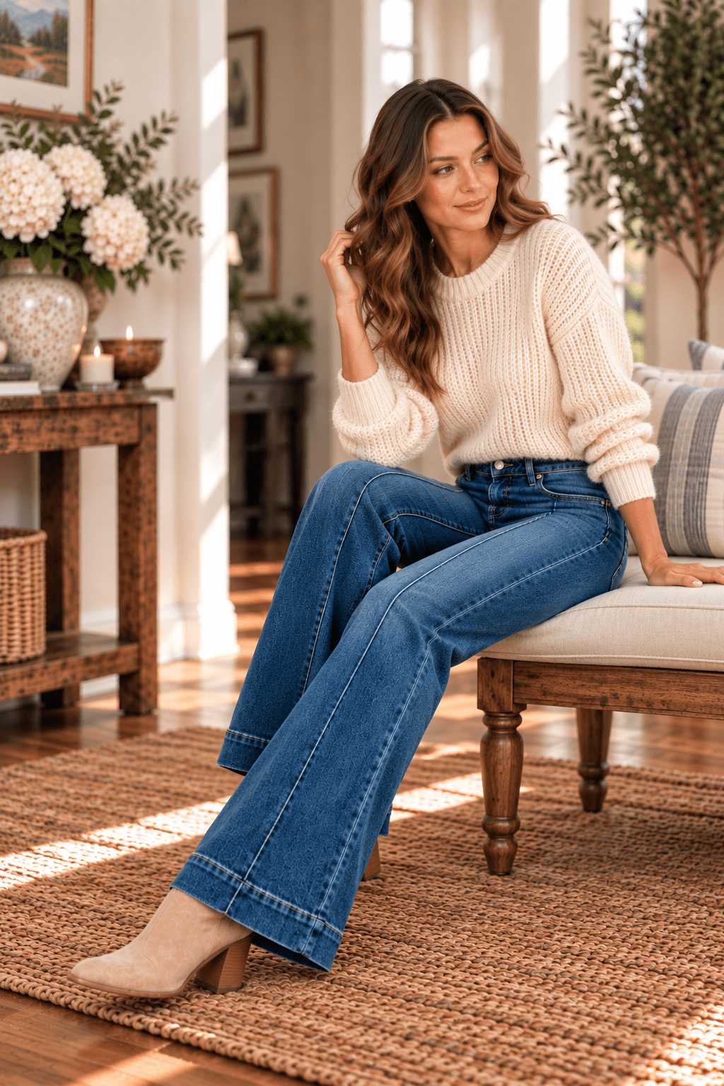 Happi Wide Comfort Flare With Pintucks - Backroad Daydream Mercantile