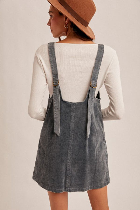 Teal Timber Corduroy Pinafore Dress