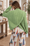 Matcha Cable Knit Surplus Back Knit Sweater - Backroad Daydream Mercantile