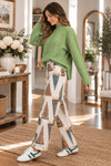 Matcha Cable Knit Surplus Back Knit Sweater - Backroad Daydream Mercantile