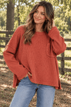 Mineral Wash Waffle Knit Pocket Top - Backroad Daydream Mercantile