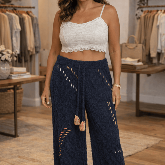Coastal Comfort Tassel Wide Leg Pants - Backroad Daydream Mercantile