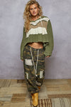 Boho Patchwork Ruffle Top