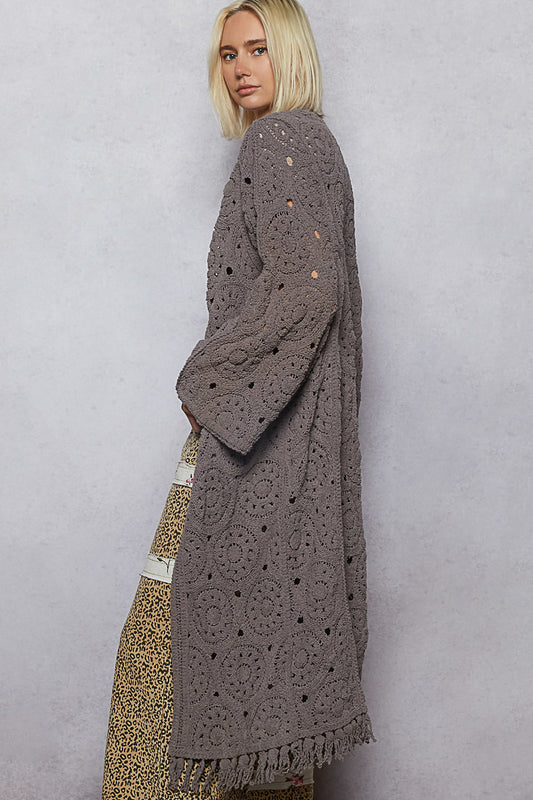 Long Sleeve Crochet Cardigan