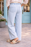 Soft Wash Drawstring Wide-Leg Jeans